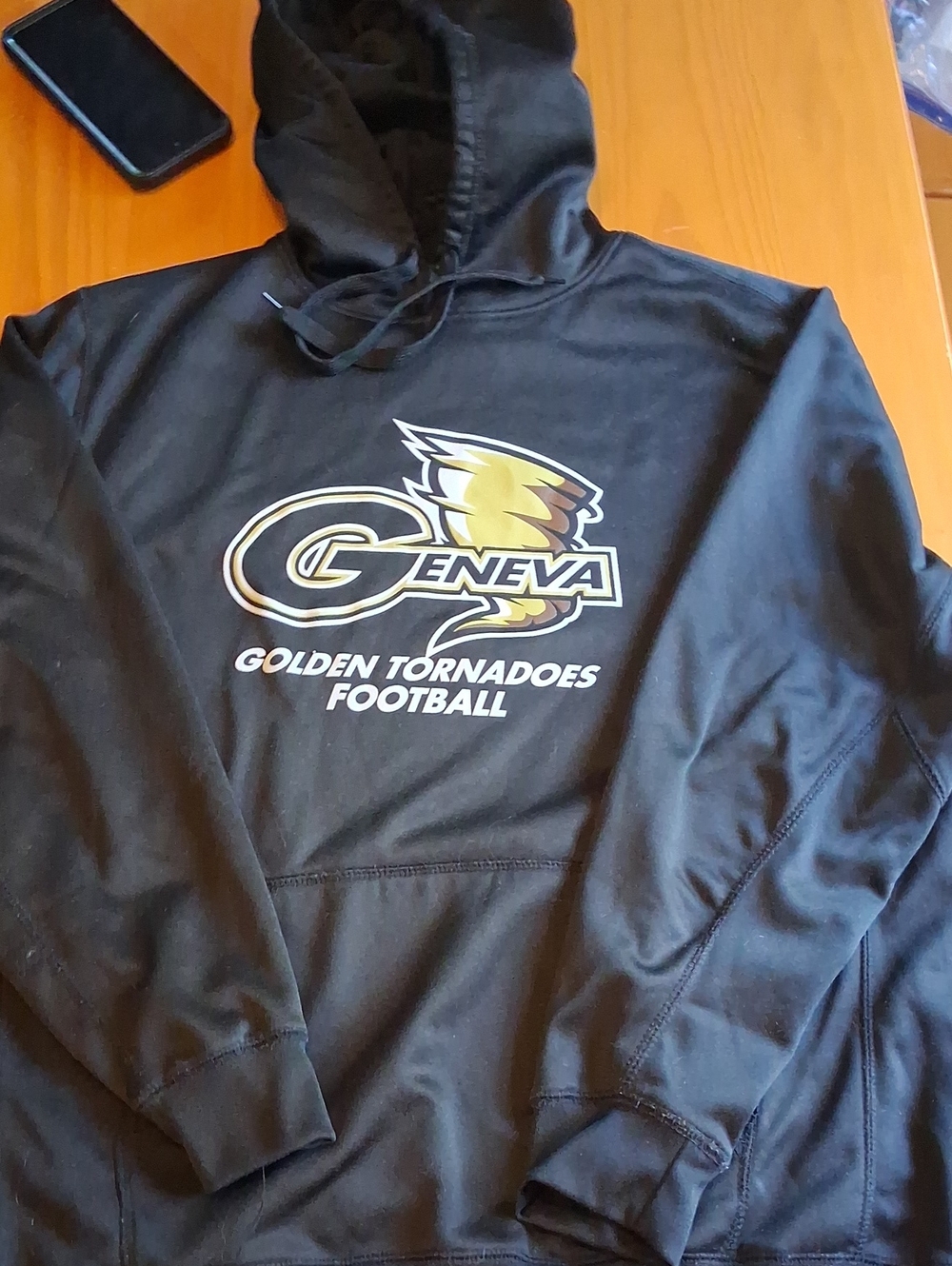 Geneva Black Hoodie with Gold Tornado Logo - Men
